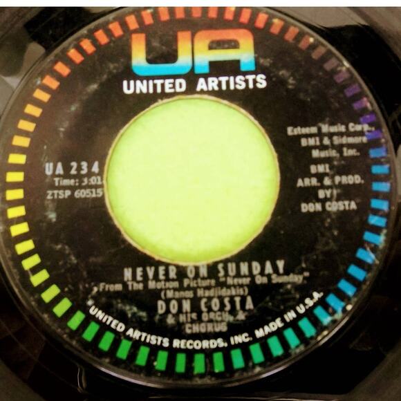 Don Costa - Never on Sunday / Sound of Love - 45rpm Vinyl Record Single‎ - Picture 2 of 8